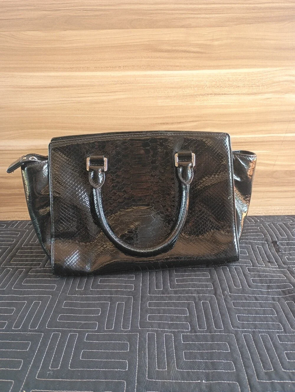 Michael Kors Selma Embossed-Leather Satchel